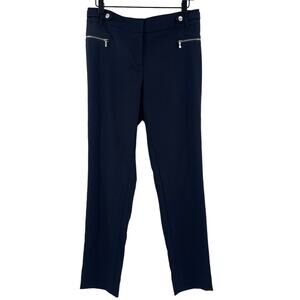 CALVIN KLEIN Pants Size 4 Dress Navy Zippers Business Casual Office Work Career